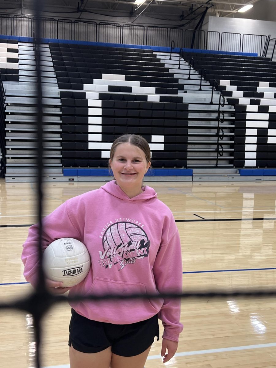 Rising above the challenge, sophomore JV volleyball defensive specialist player, Camry Wilkens, brings the best energy and effort to her team. 
