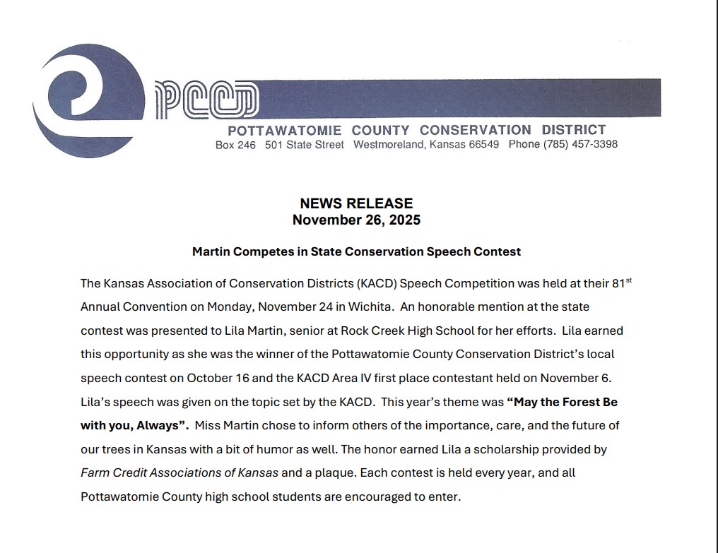 Martin Competes in State Conservation Speech Contest