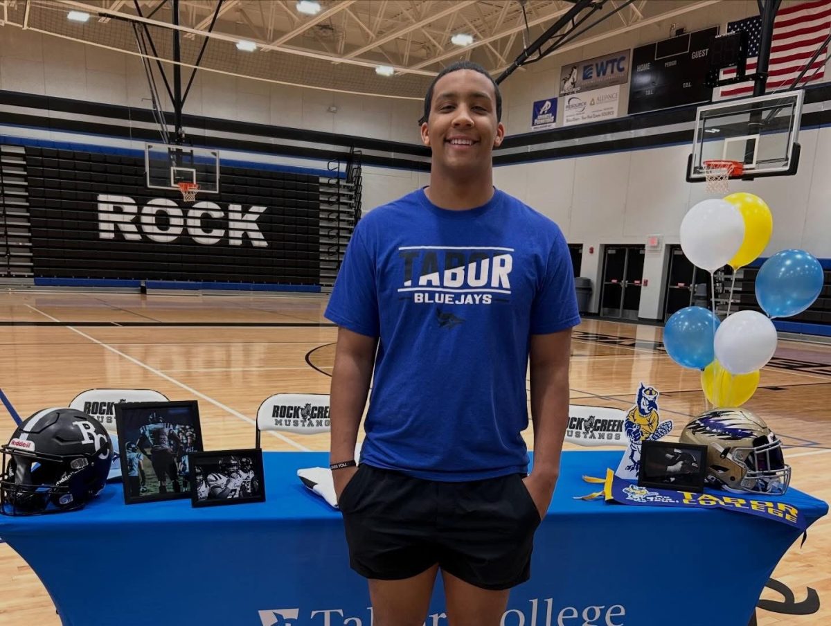 On Feb. 25, 2026, senior Ezra Spiller signed to play football at Tabor College after being a linebacker at Rock Creek for the last 4 years.